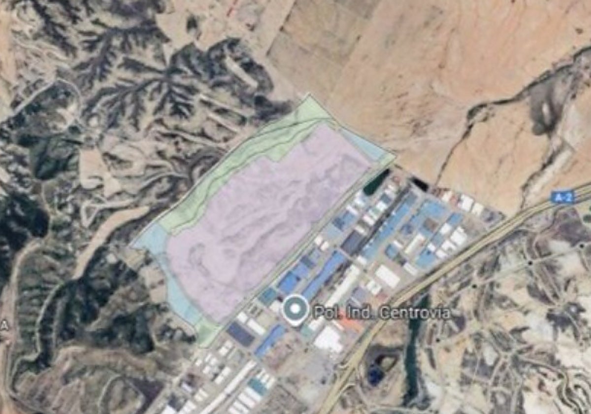 Ubicación proyectada del centro de datos de Microsoft en La Muela (Zaragoza)