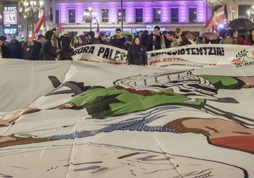 Ultras y disidentes de Bildu reúnen 20.000 personas para el Euskadi-Palestina al grito de «español el que no bote»