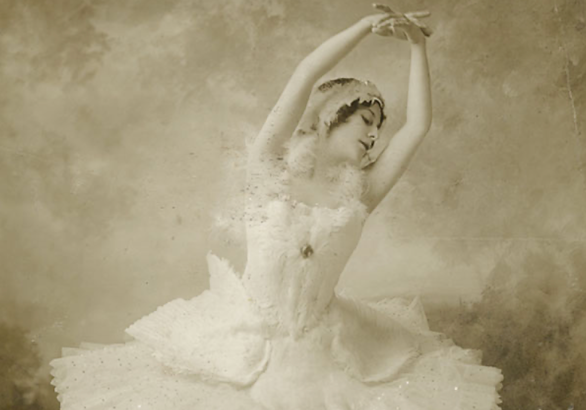 Retrato de la bailarina rusa utilizado como cartel de la exposición