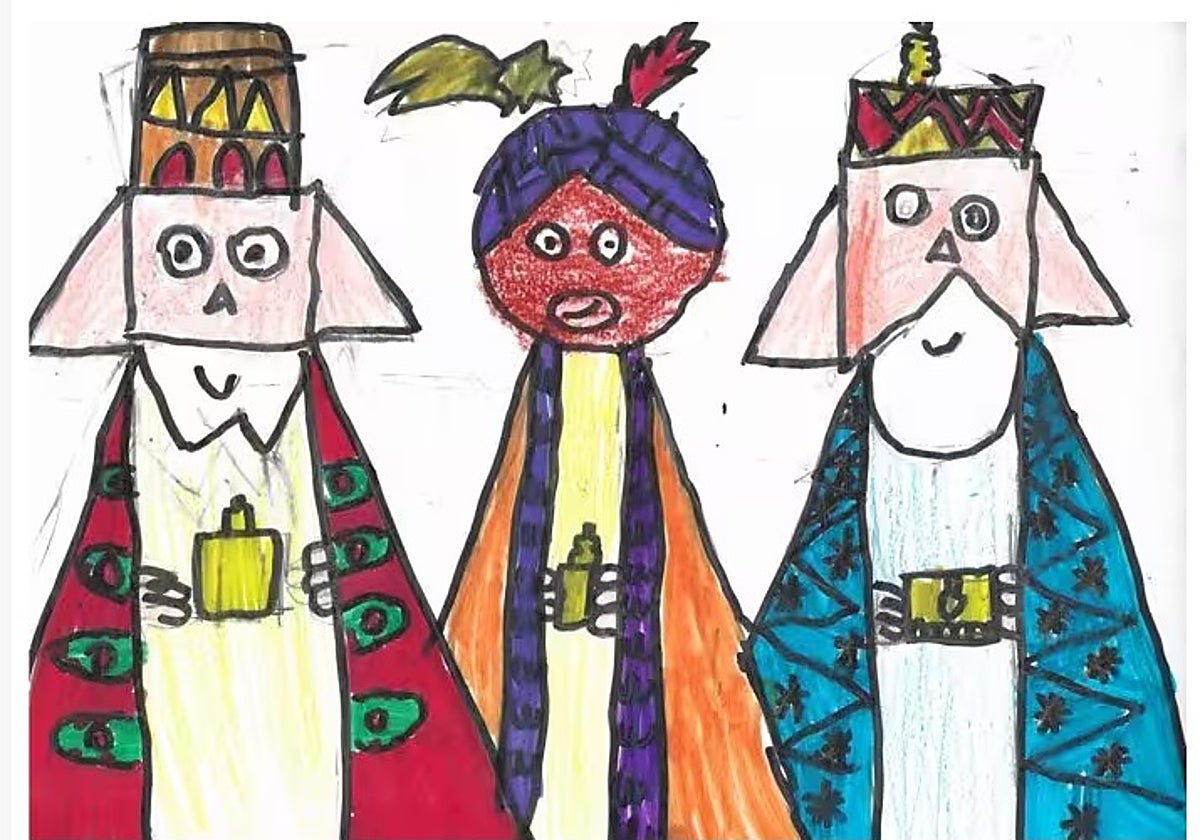 Uno de los dibujos seleccionados para plasmarlos en el alumbrado navideño de la capital