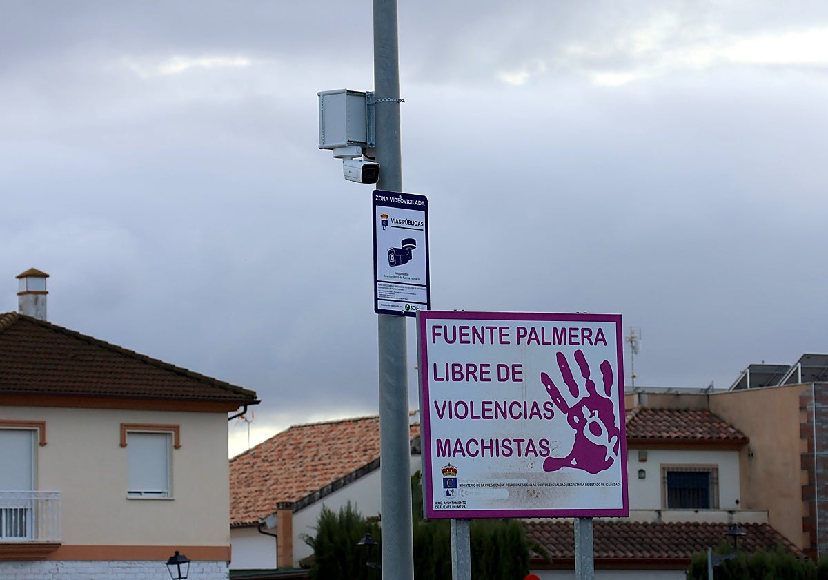 Una de las cámaras instaladas en los accesos de Fuente Palmera