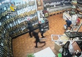 Desarticulada en Sevilla la banda de aluniceros que robó los 29 jamones gourmet en Lucena