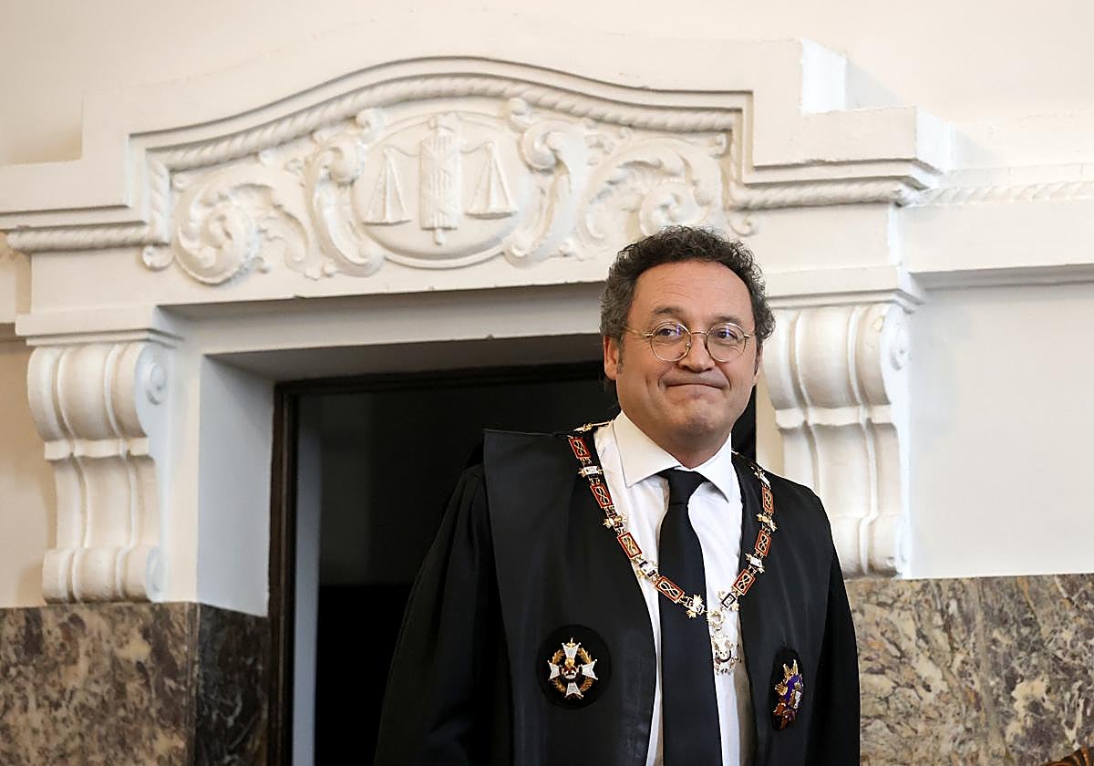 El fiscal general del Estado, Álvaro García Ortiz, en la toma de posesión de la fiscal superior de Galicia