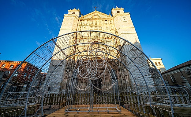Presépio iluminado em frente à Igreja de San Pablo em Valladolid, uma das novidades deste ano.