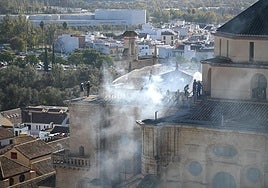 Simulacro de incendio en la Mezquita de Córdoba: fuego en el cimborrio, a 50 metros de altura y con un herido