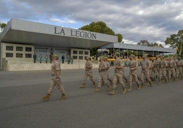 Desfile de la Brigada de la Legión en la base militar 'Álvarez de Sotomayor' de Viator en una imagen de archivo