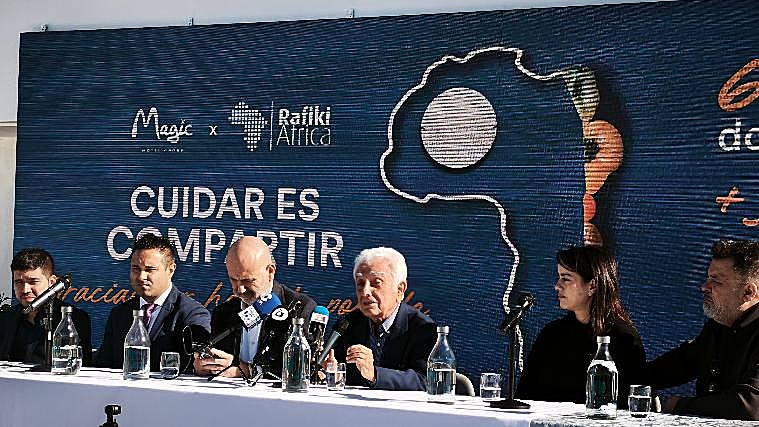 Juan Amirola during his speech at the press conference
