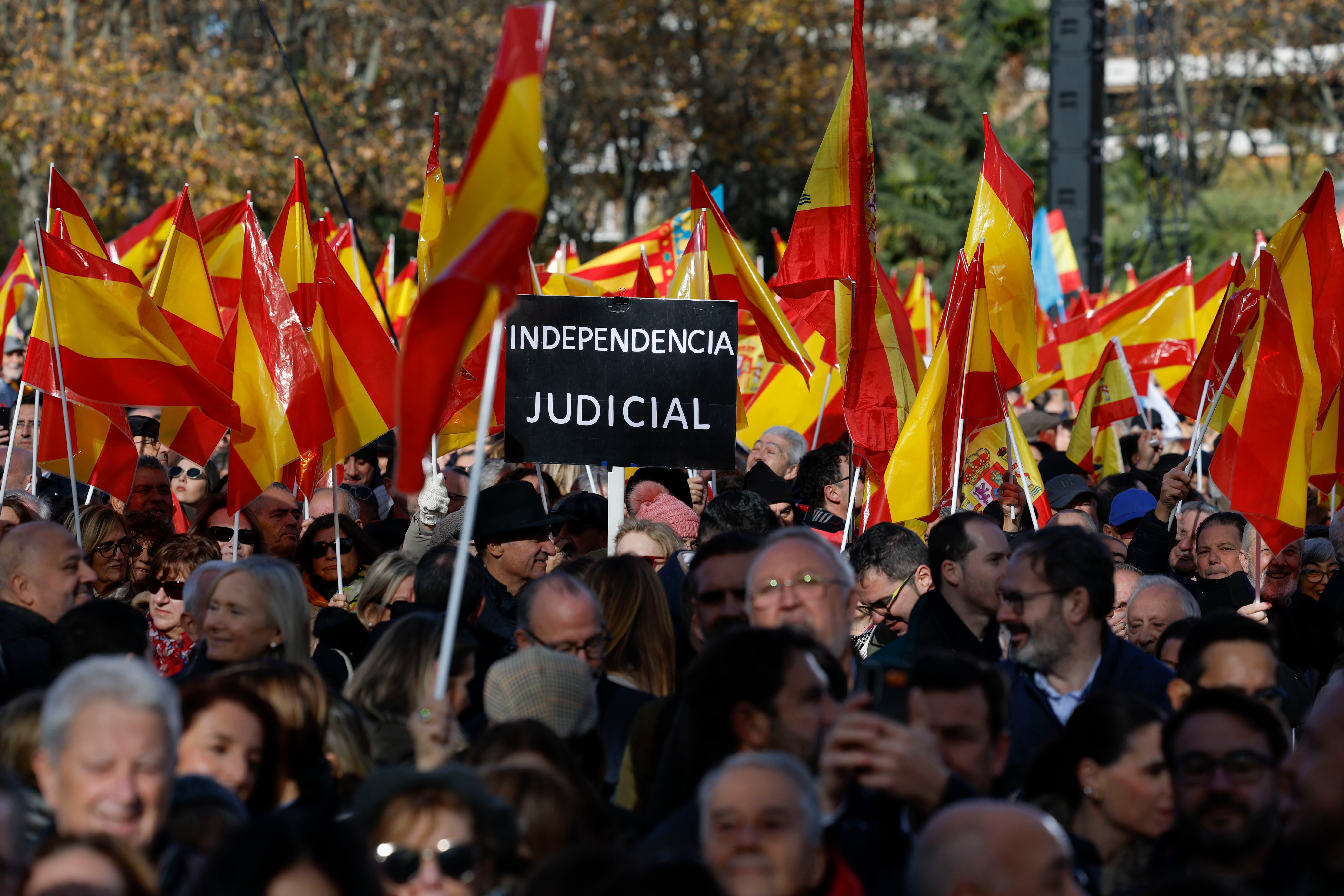 La manifestación del PP en Madrid contra el Gobierno de Pedro Sánchez, en imágenes