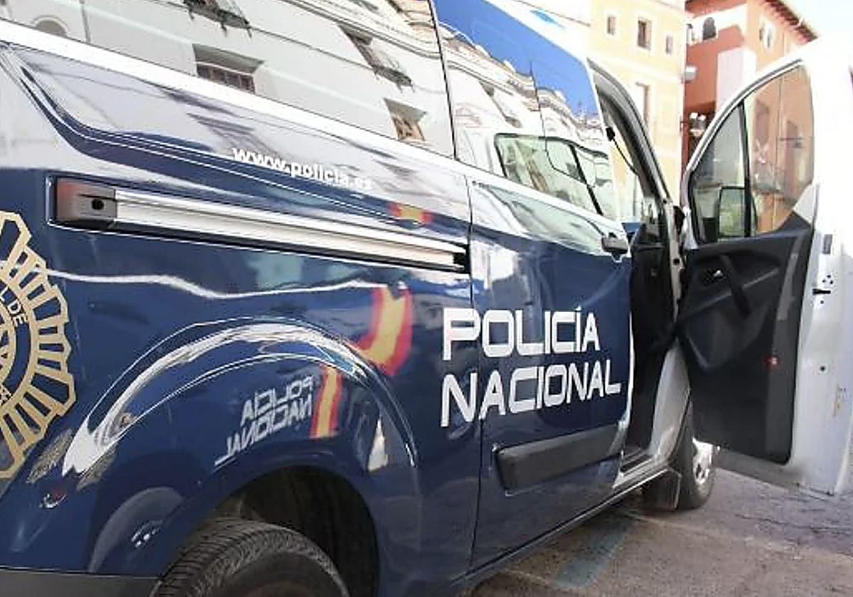 Patrullero de la Policía Nacional, en una actuación en la vía pública