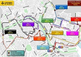 Maratón Valencia 2025: cortes de tráfico, líneas de la EMT suprimidas y dónde aparcar