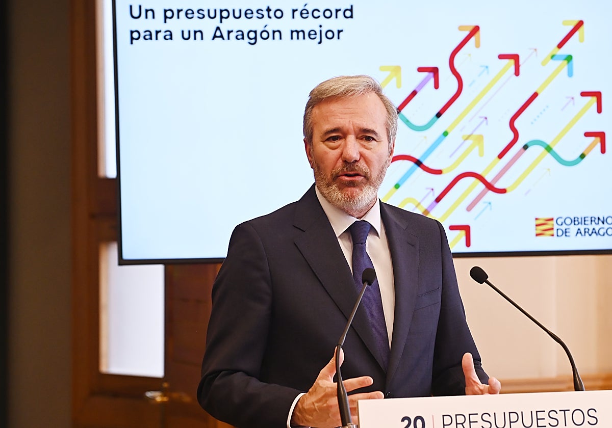El presidente aragonés presenta su proyecto de presupuestos para 2026