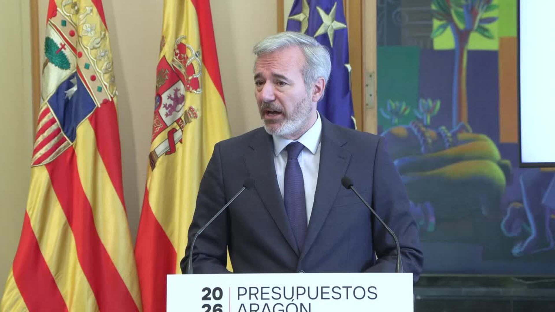 Azcón presenta presupuestos de 9.145 millones y pide &quot;responsabilidad&quot; para no ir a elecciones