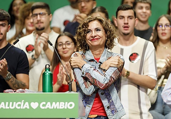 La secretaria general del PSOE-A, María Jesús Montero, participa en un acto público en Maracena (Granada) el pasado septiembre