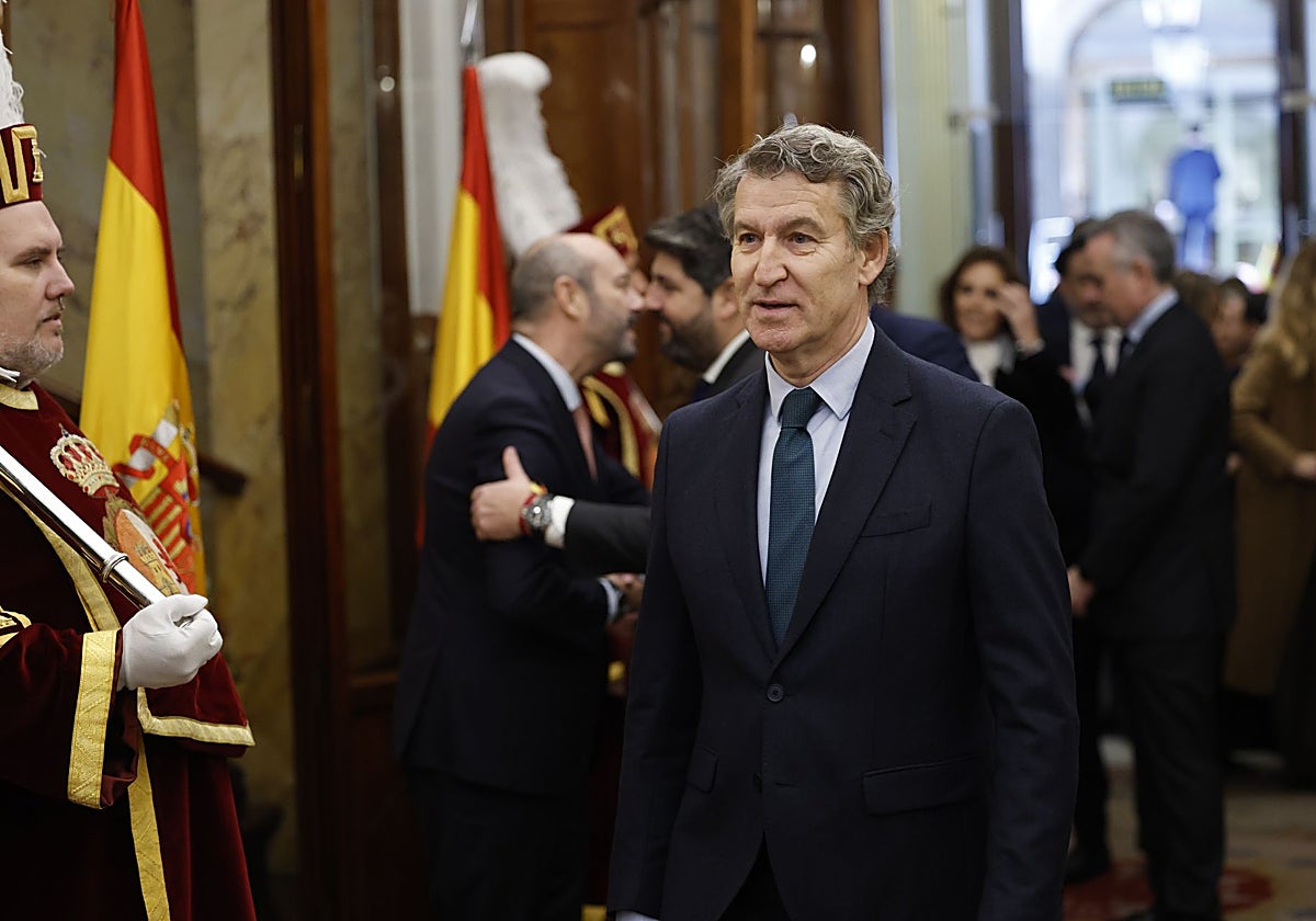 Alberto Núñez Feijóo en el Congreso este 6 de diciembre