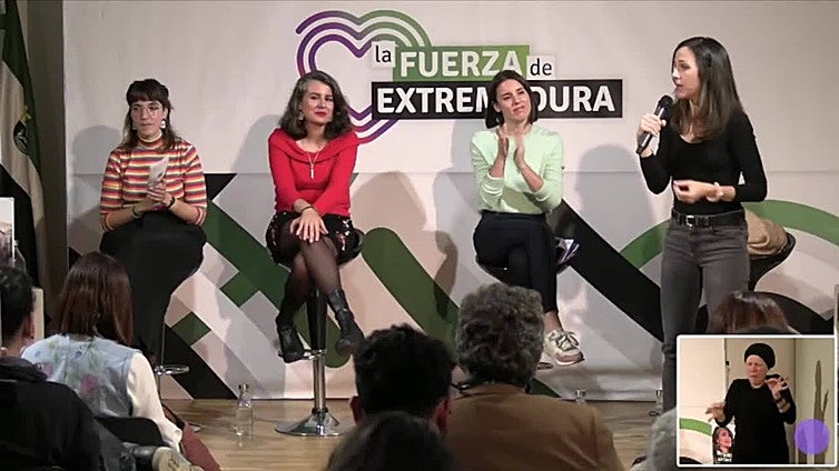 Belarra confía en que Extremadura "sea el primer paso" para la "izquierda transformadora"