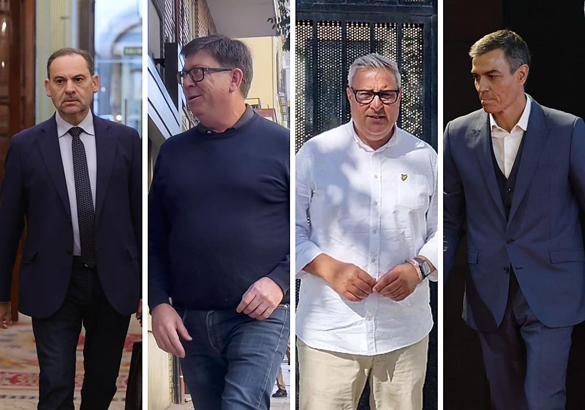 Montaje fotográfico de Ábalos, Salazar, Navarro y Sánchez