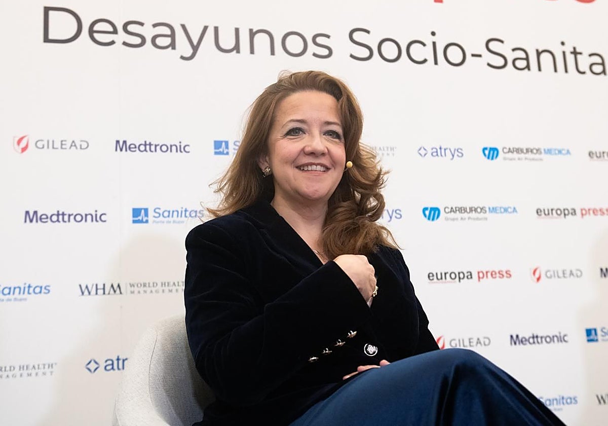 La consejera de Sanidad de Madrid, Fátima Matute, en el desayuno de Europa Press