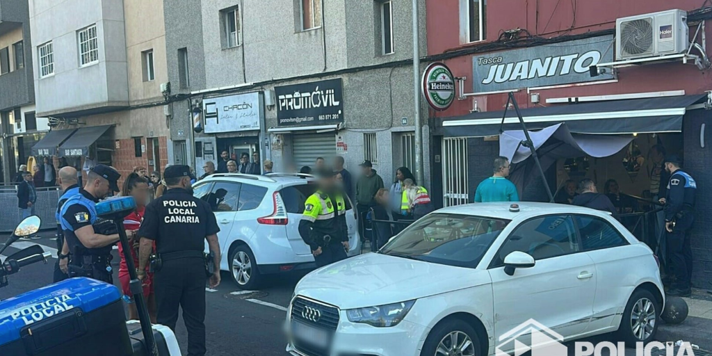 Un coche embiste la terraza de un bar en Santa Cruz de Tenerife y deja siete heridos