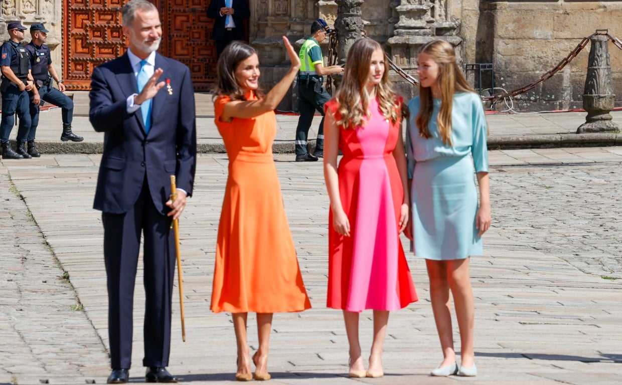 Los Reyes y sus hijas en Santiago de Compostela