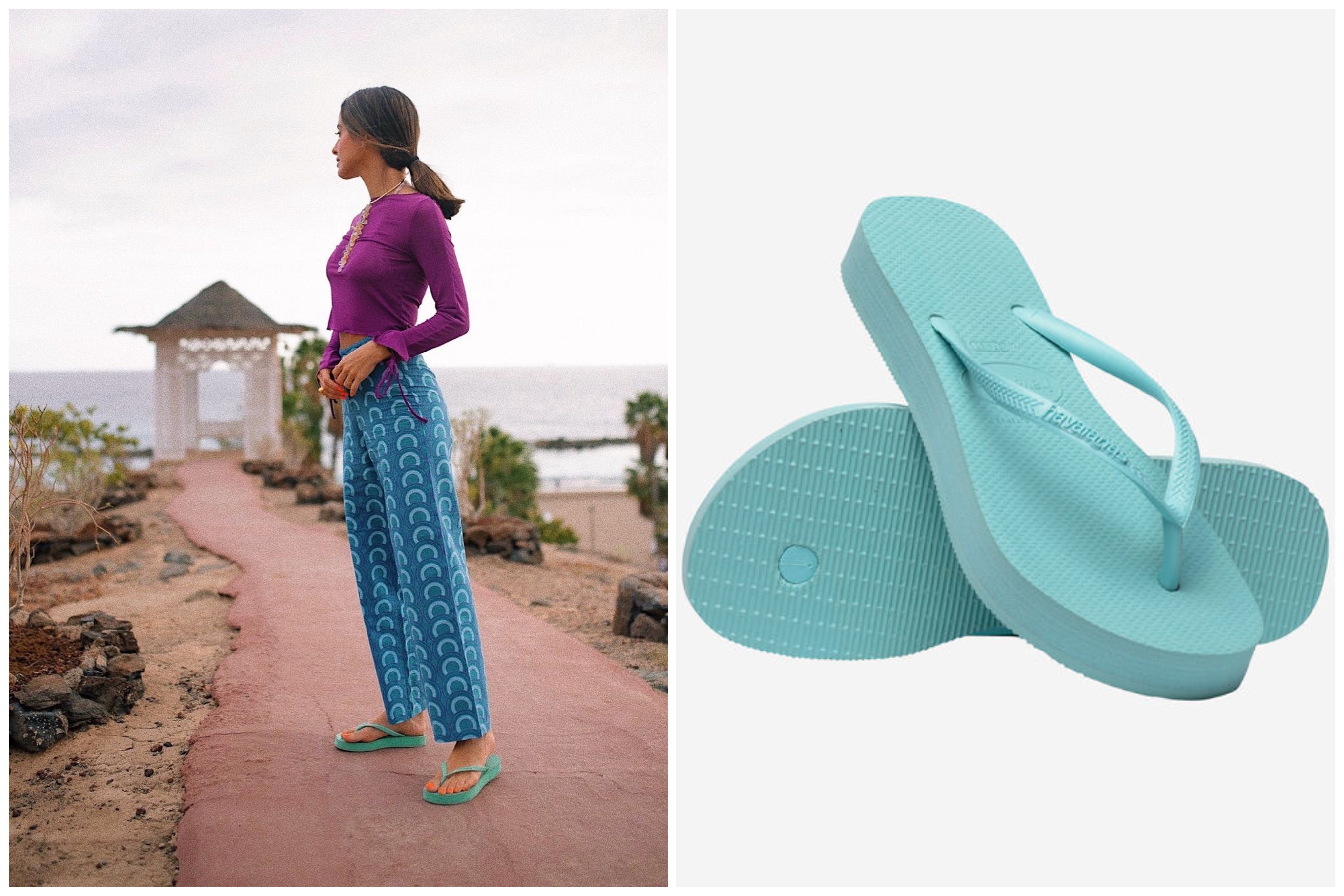 Las chanclas por excelencia de Havaianas se han visto durante todo el verano ya sea en la playa como en otros eventos muy variopintos: eventos informales, para dar un paseo o incluso son las sustitutas de cualquier zapato de tacón cuando los pies necesitan ir en plano.