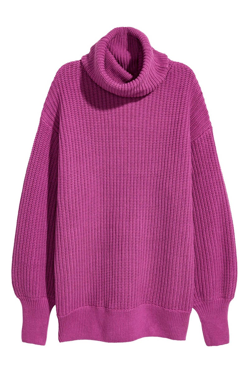 Jesery de punto de canalé de H&M de color magenta (27,99 €)