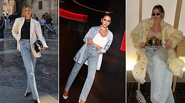 Vaqueros con stilettos y tops con lentejuelas, otra opción que no falla.