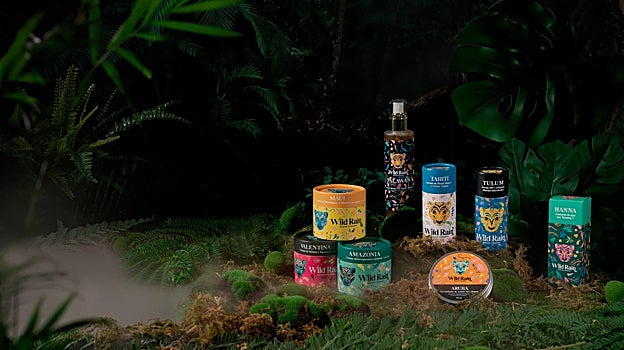 Los productos de Wild Rain Natural Cosmetics, disponibles en su página web.