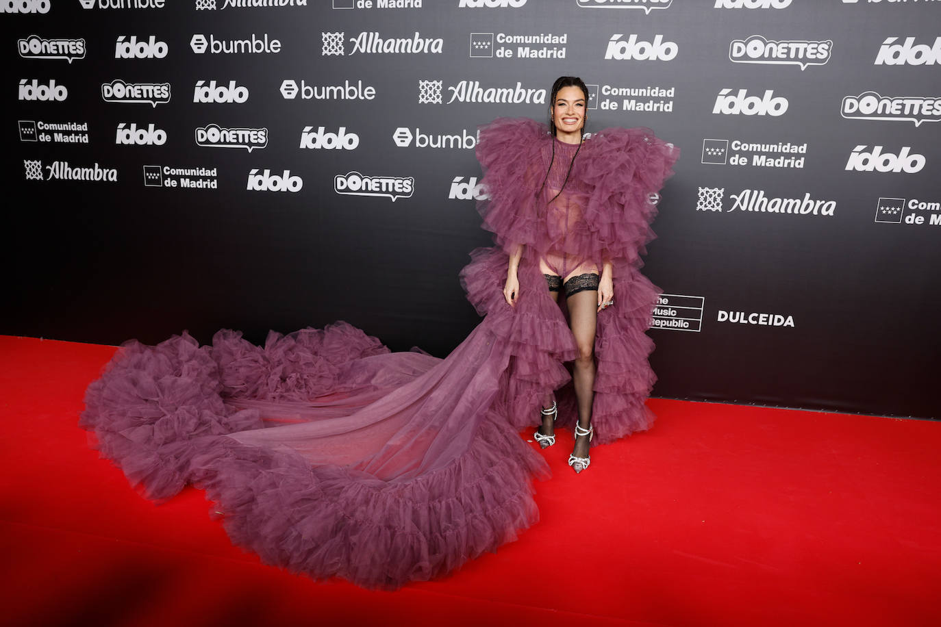 Angela Rozas Saiz, conocida como Madame de Rosa, con un vestido de Reveligion. 