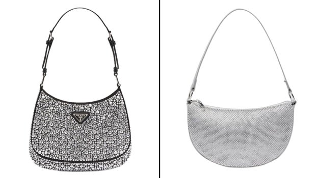 A la izquierda un bolso de Prada. A la derecha un bolso de Pull and Bear.