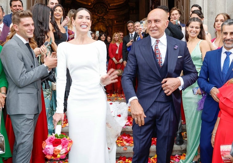 Marta López Álamo y Kiko Matamoros en su boda.