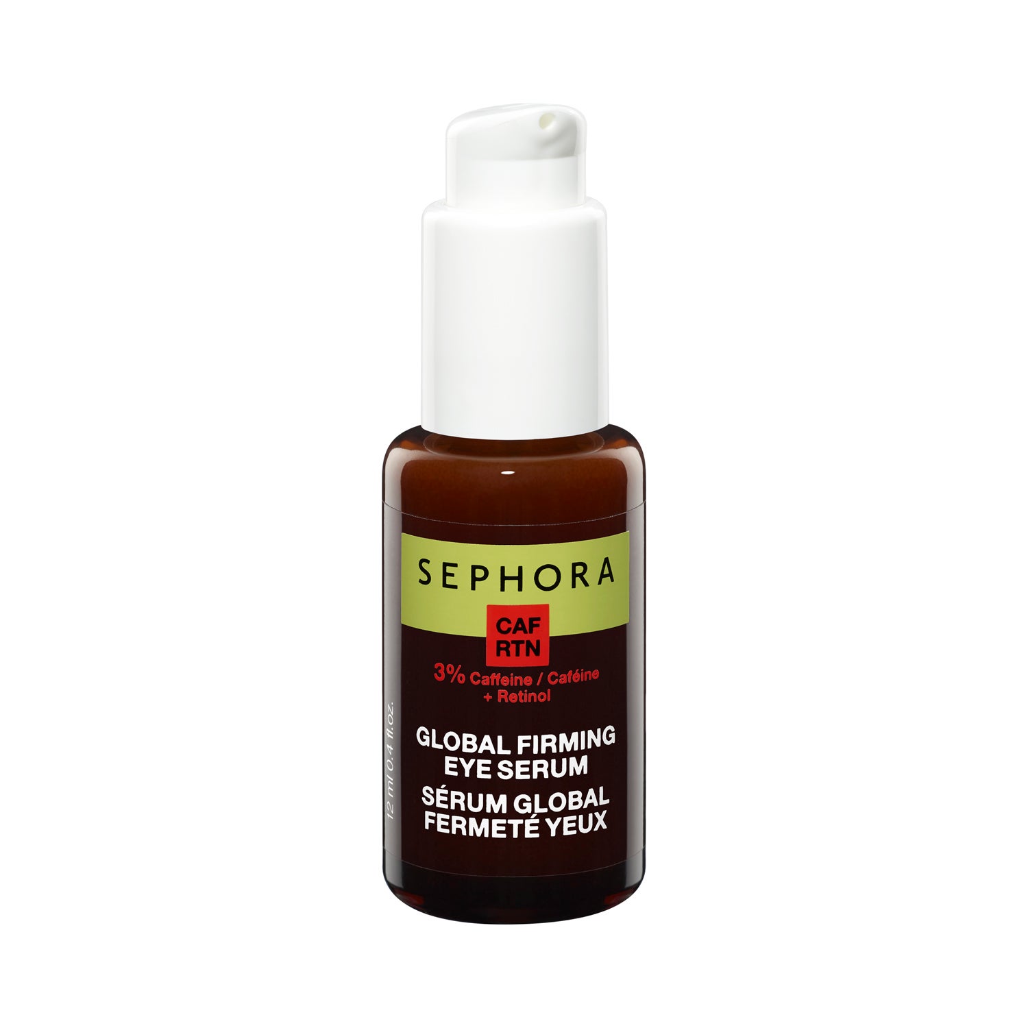 Sérum Global Firmeza Ojos de Sephora Collection (15,99 €). Este sérum promete una mirada lisa y fresca, al actuar sobre la aparición de bolsas, arrugas, líneas de expresión y sobre la flacidez. Formulado con un 95% de ingredientes de origen natural, contiene un potente dúo de activos, un 3 % de cafeína para reducir la hinchazón y retinol para un efecto alisador.