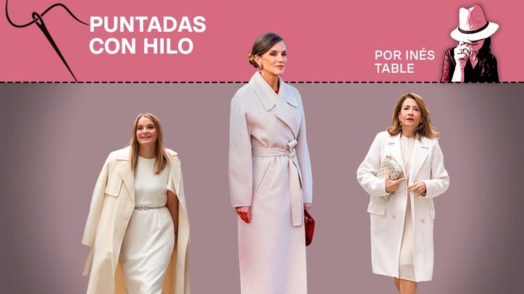 Los abrigos de moda son oversize, de color blanco y estilo batín, palabra de Letizia