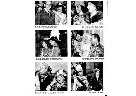 Imagen secundaria 1 - Páginas de la crónica de la boda de 1961 publicada por Blanco y Negro
