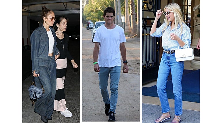 JLO, José Entrecanales y Emma Roberts con prendas vaqueras