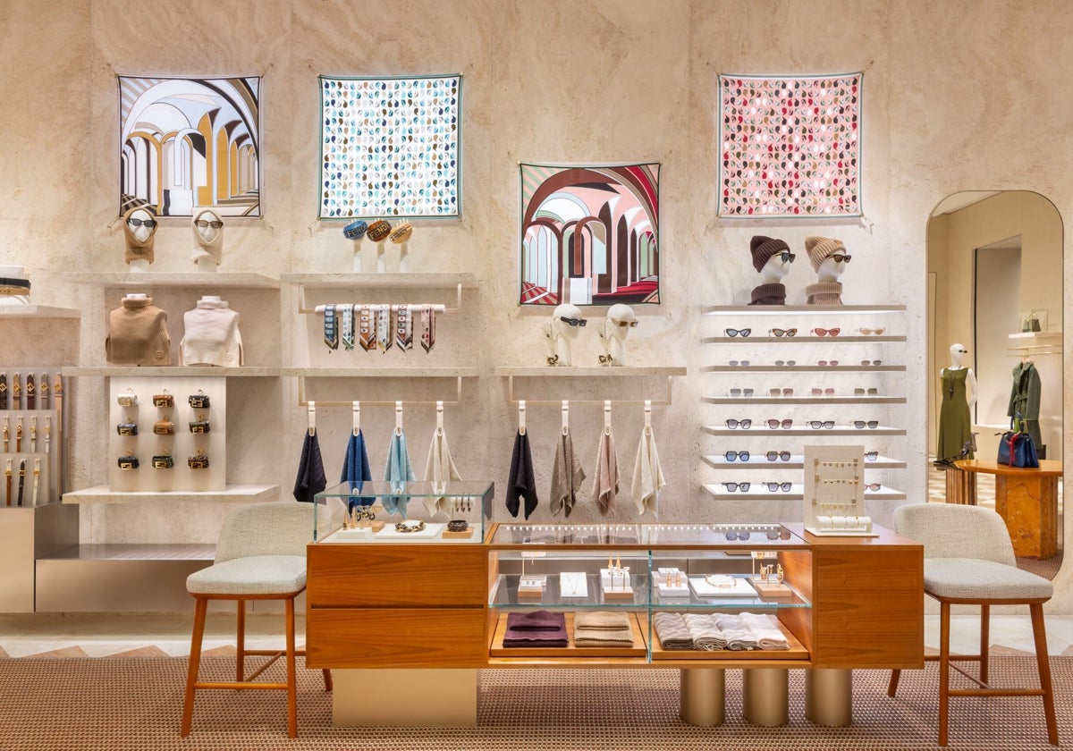 Uno de los espacios de la nueva boutique de Fendi en Madrid