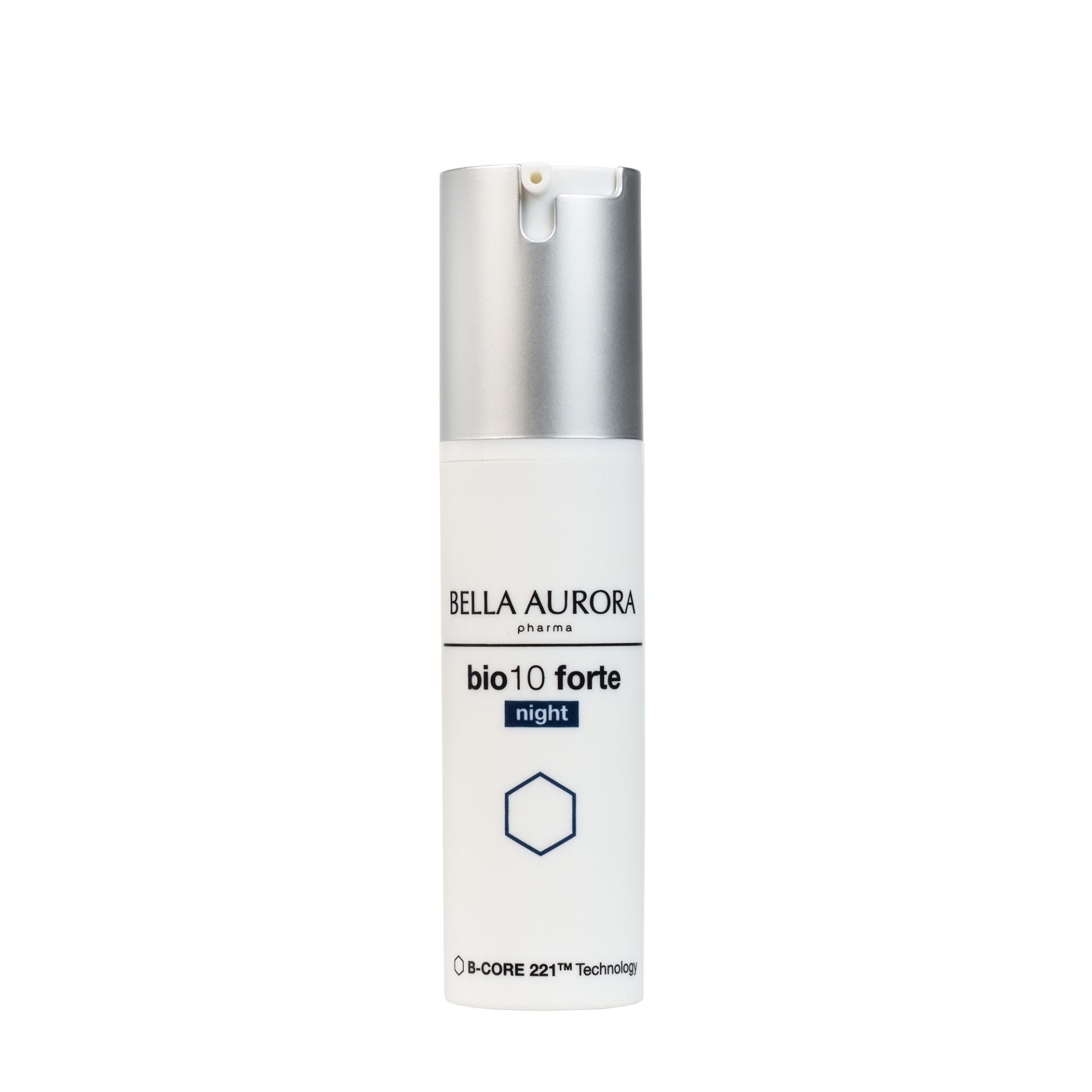 bio10 forte night de Bella Aurora (24,99 euros).  Un tratamiento nocturno que, gracias a su fórmula con ácido tranexámico, retinol encapsulado y la tecnología patentada B-CORE 221TM de Bella Aurora, elimina las manchas cutáneas mientras minimiza arrugas e imperfecciones durante la noche.