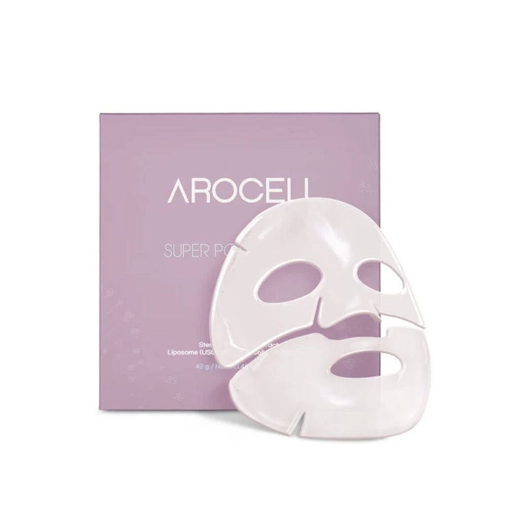 Arocell Super Power Mask Ex (5,90 euros, en Planet Skin). Formulada con activos, como el ácido hialurónico, la niacinamida, los péptidos, y la centella asiática, que revitalizan la piel, esta mascarilla es un chute de energía para el rostro. Incluso se puede dormir con ella para levantarse con una piel radiante.