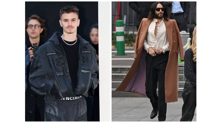 Romeo Beckham y Jared Leto en los desfiles de moda de París