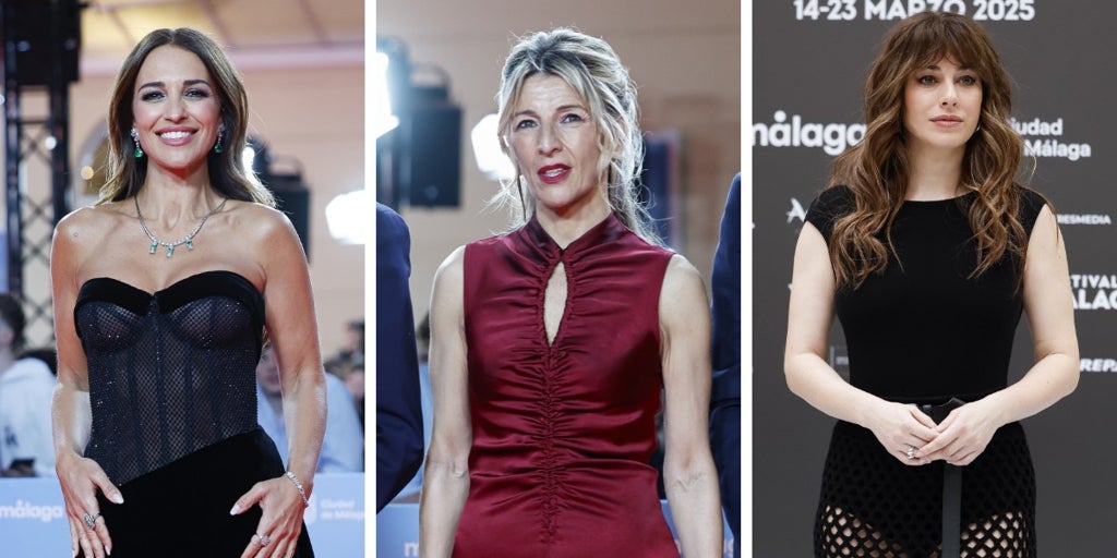 Del vestido 'burgundy' de Yolanda Díaz a las transparencias de Blanca Suárez: los mejores looks del Festival de Málaga 2025