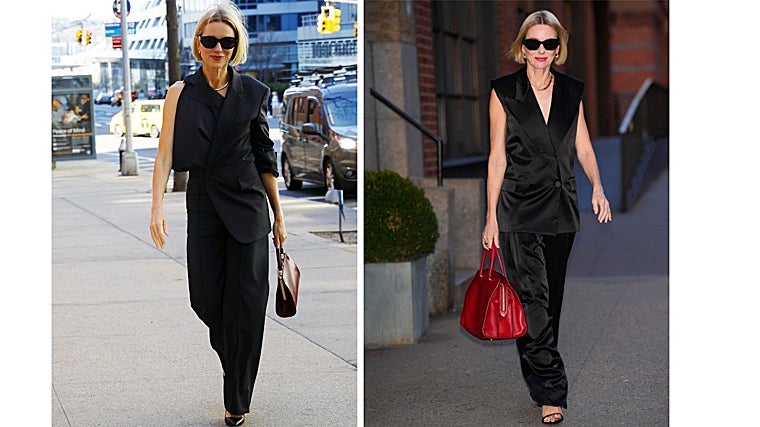 Naomi Watts viste en pocas horas dos looks ganadores, ambos de traje de chaqueta