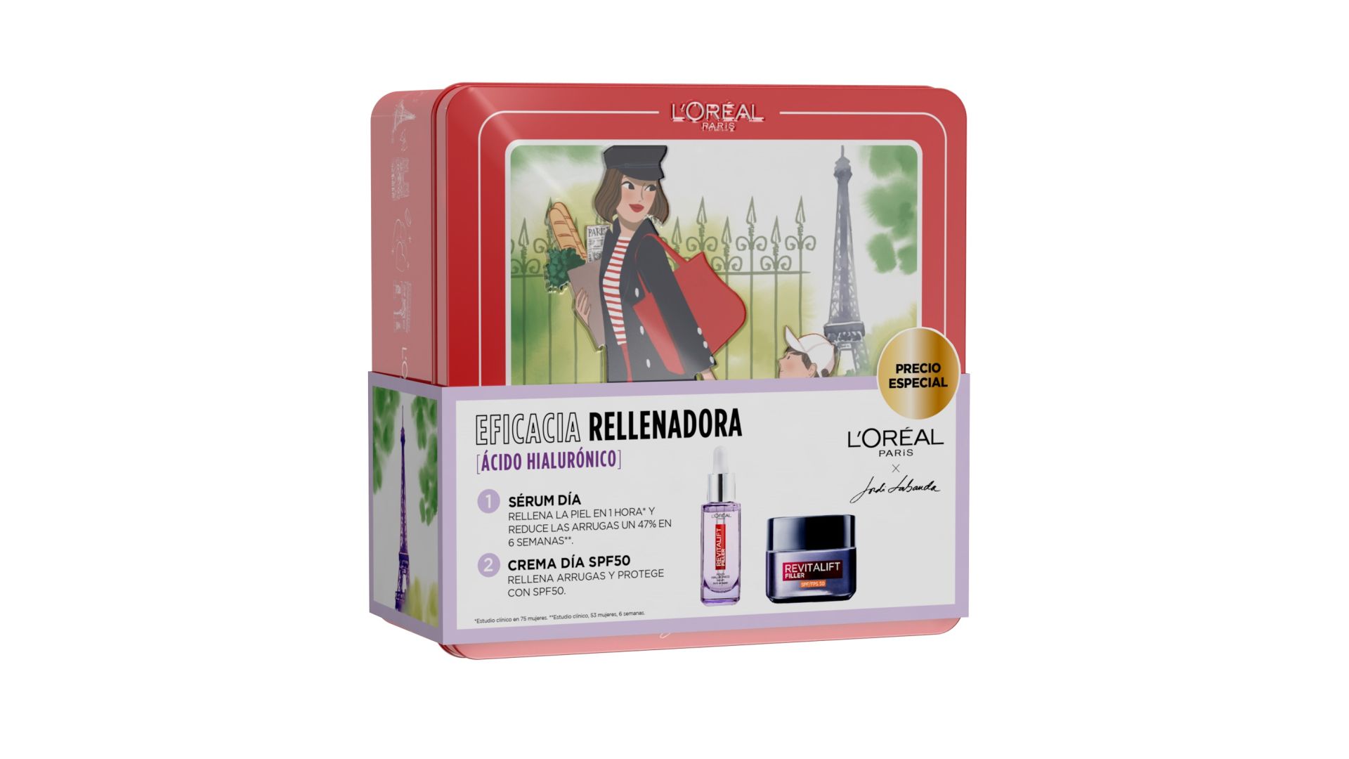 L’Oréal Paris Cofre Eficacia Rellenadora (37,09 euros). L’'Oréal Paris, de la mano de Jordi Labanda ha creado cuatro cofres exclusivos inspirándose en todos los tipos de madres, todas ellas únicas y excepcionales. Estos cofres, disponibles a partir del 15 de abril, cuentan con algunos de los best sellers de la marca para el cuidado de la piel como el Sérum Revitalift Filler y la Crema Día SPF50.