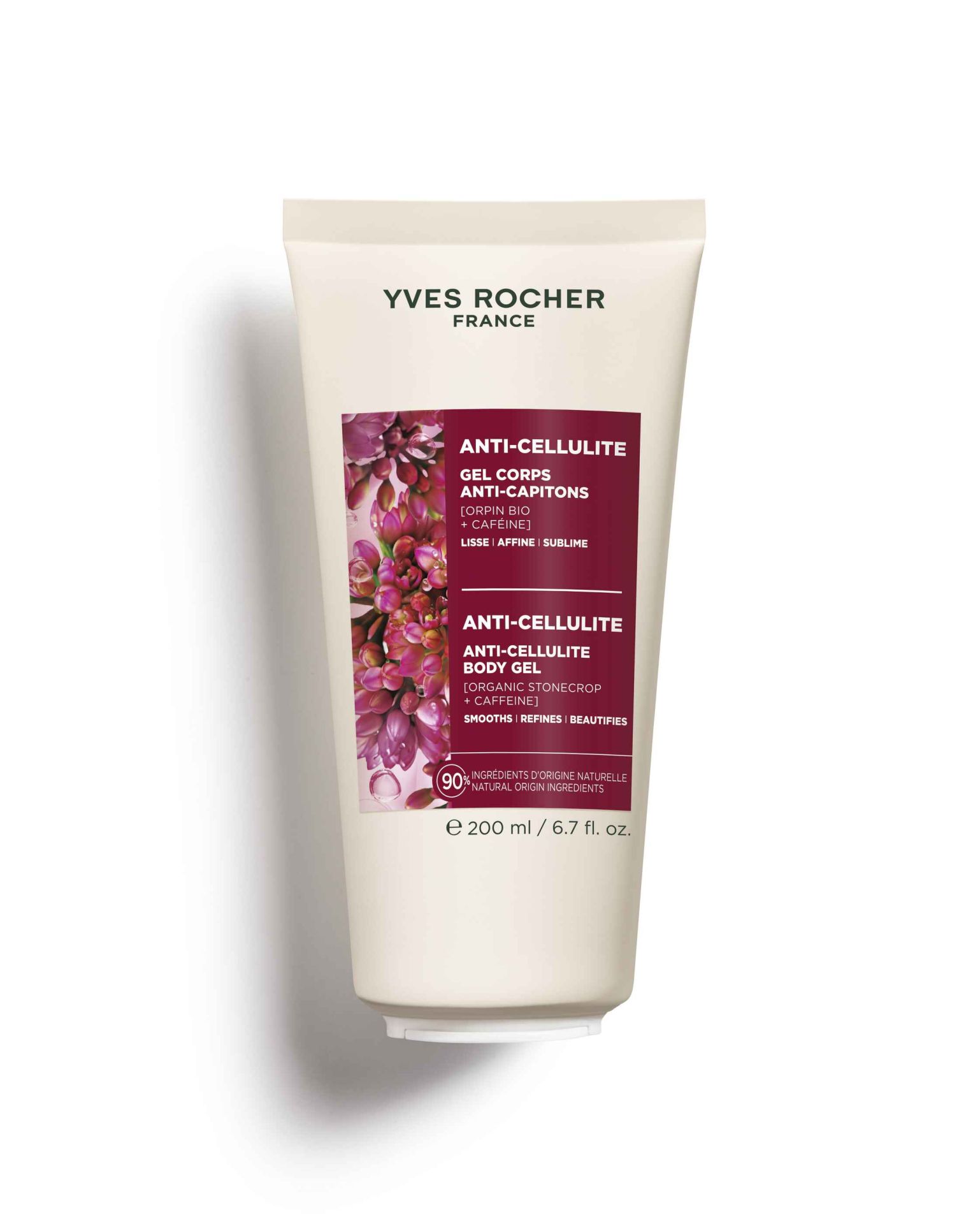 Gel Hidratante diario Anticelulitis de Yves Rocher (24,90 euros). Contiene orpina bio, un activo patentado que actúa en el corazón del tejido adiposo, reduce el almacenamiento de grasa y refuerza la elasticidad de la piel. También tiene cafeína, un ingrediente que destruye la grasa y cuenta con una eficacia específica contra la aparición de la piel de naranja.