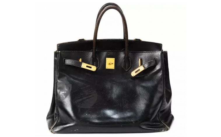 Imagen principal - Detalles del bolso Birkin original que saldrá a subasta en París