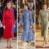 Todos los vestidos que la Reina Letizia ha llevado en el Día de la Hispanidad
