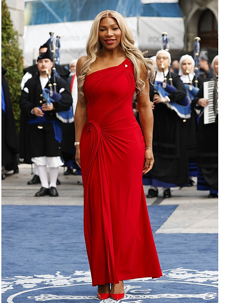 Serena Williams a su llegada al Teatro Campoamor.