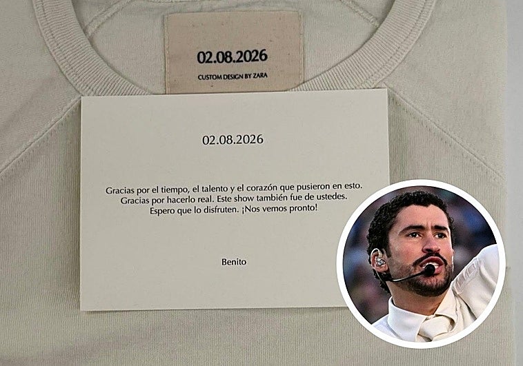 Bad Bunny gifts Inditex employees the Super Bowl jersey: "Thanks for your time"