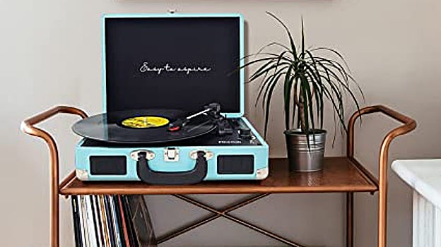 Tocadiscos para vinilos color azul