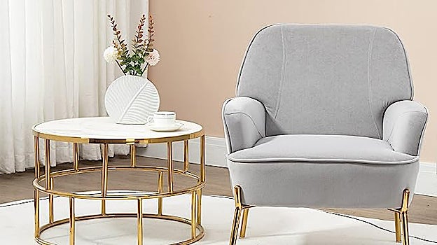 Sillón con detalles en dorado