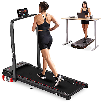 Con este frío polar, una cinta de correr plegable 2 en 1 barata se está convirtiendo en el gimnasio más práctico del salón