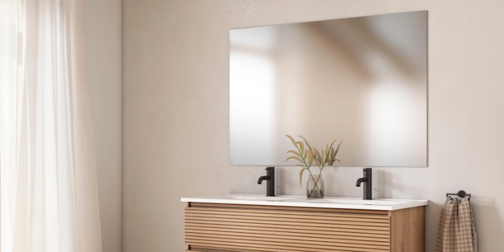 Ahorra 200€ en este mueble de baño y espejo de Leroy Merlin con la promoción activa, ¡no te la pierdas!